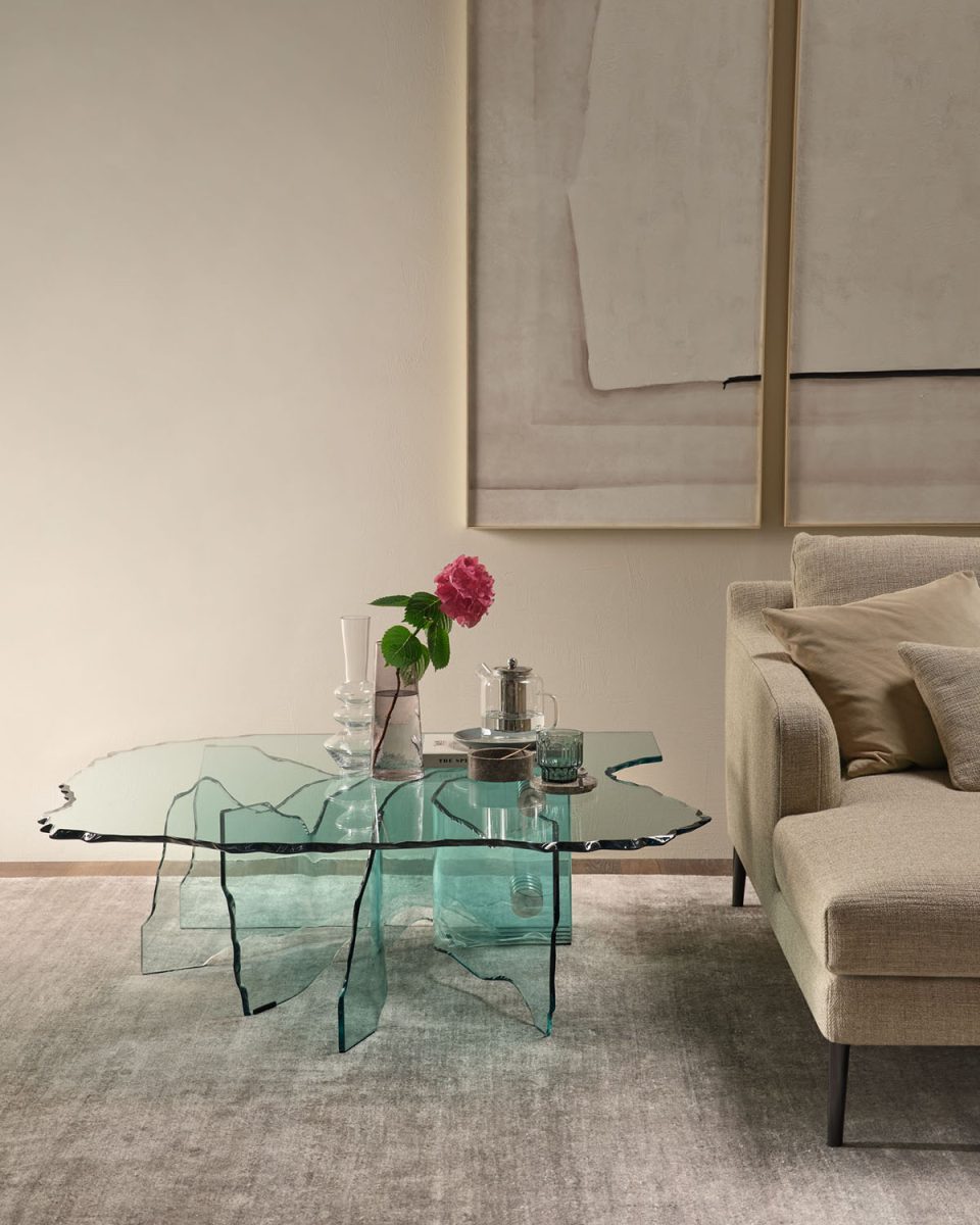 Shell, the hand-sculptured glass coffee table – FIAM Italia