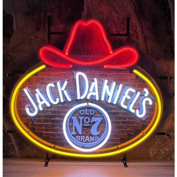 Jack Daniels Neon Sign With Backplate - 70 x 64 cm - FiftiesStore.com