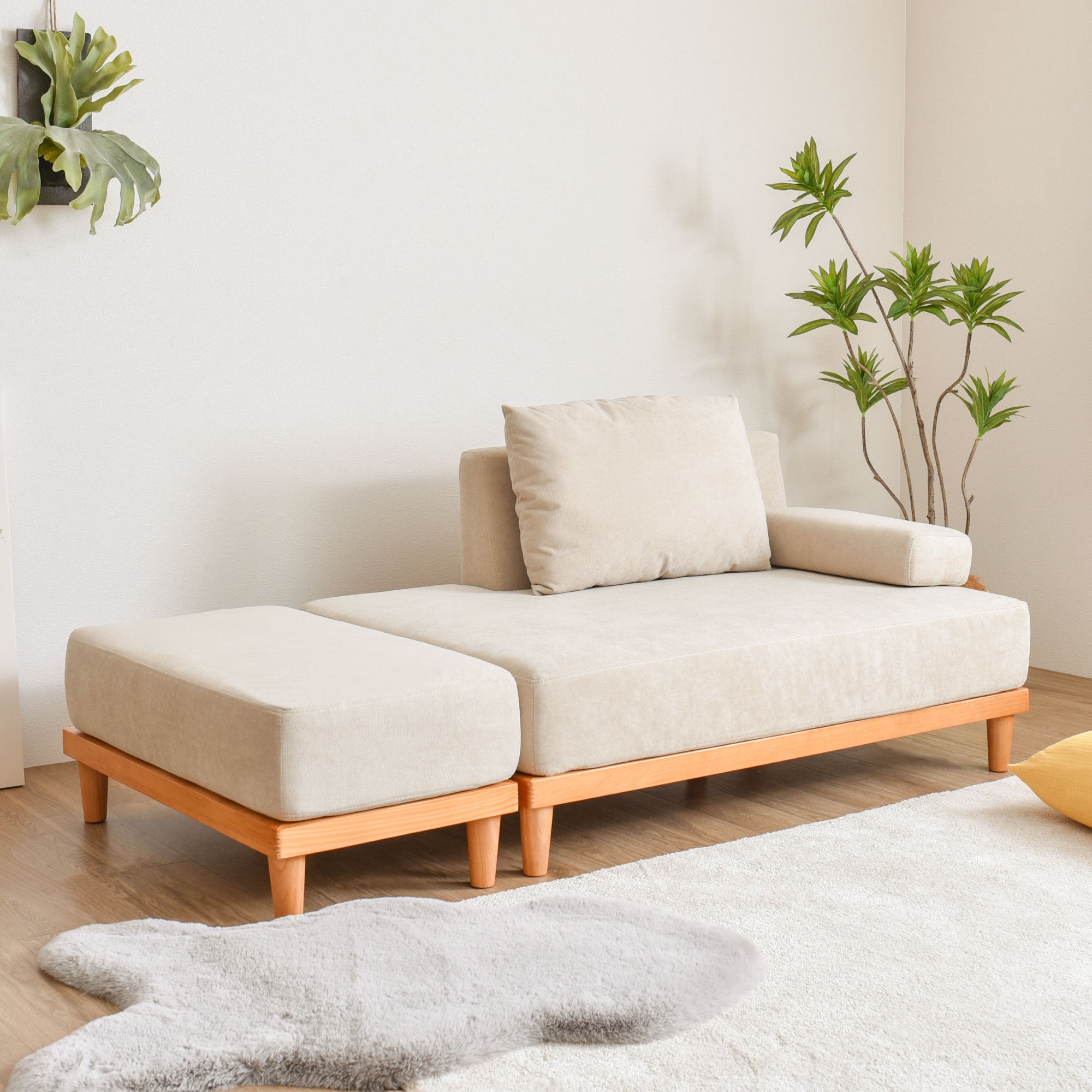 あす着] 幅86cm 1人掛け ソファー ワイドソファー オットマン付き