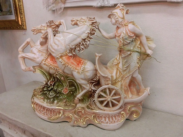 fu-collection】 ロココ調 ベンハー オブジェ 馬の置物 送料無料 輸入