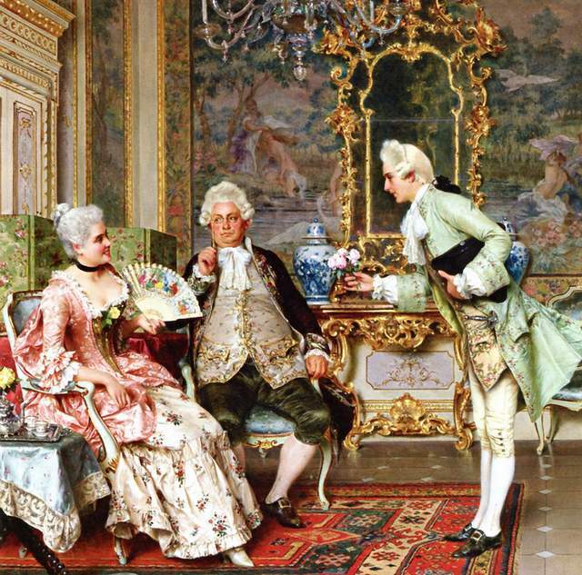 fu-collection】 ヨーロッパ名画 ロココ調 ゴールドダブルフレーム