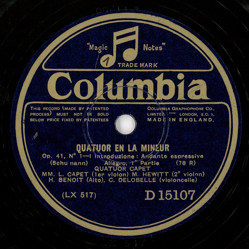 弦楽四重奏団のSPレコードあれこれ