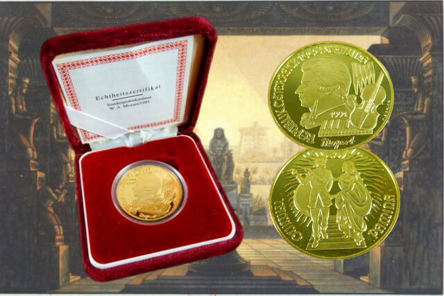 モーツァルト没後200年記念｜1000シリング金貨「魔笛」をご紹介｜古銭