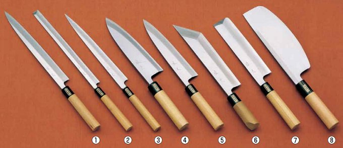 佐文 本霞・玉白鋼 和包丁-柳刃、蛸引き、ふぐ引、出刃、身卸、江戸