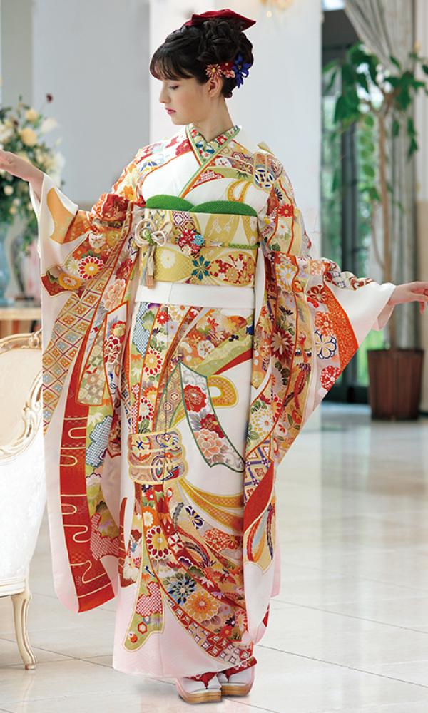 束ね熨斗文と鳳凰/白┃伝統古典【菊京屋】