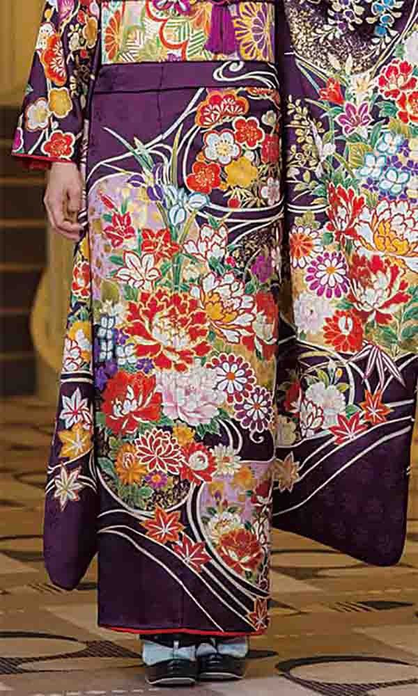 京友禅振袖・紫色・金駒刺繍┃伝統古典【菊京屋】