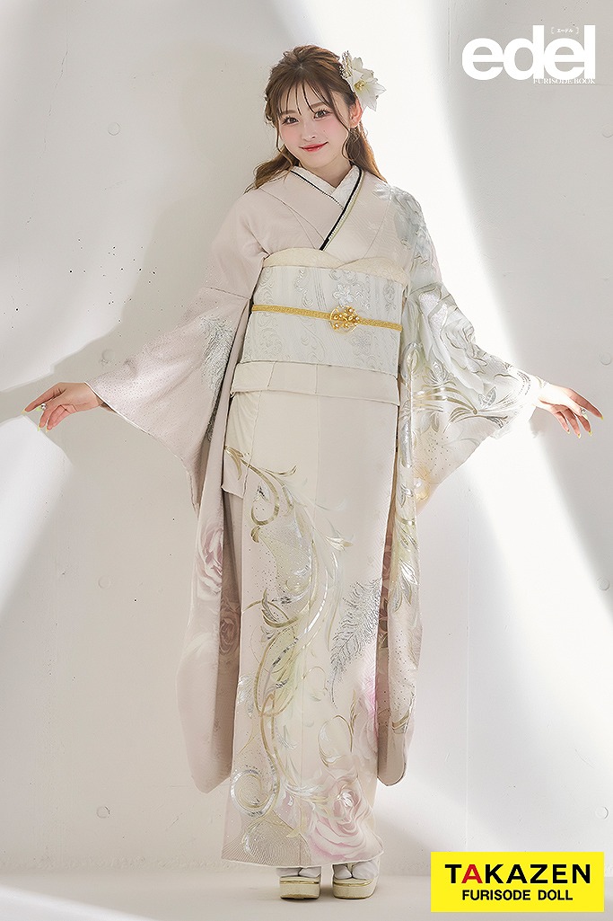 くすみカラーエレガント くすみピンク シンプル/バラ柄 目立つ