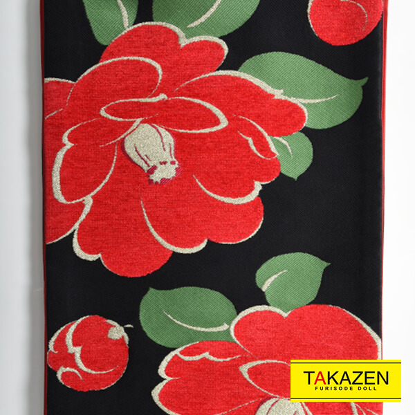大正ロマン(ツバキ柄)袋帯ネットレンタル 赤/黒｜成⼈式の振袖ネット
