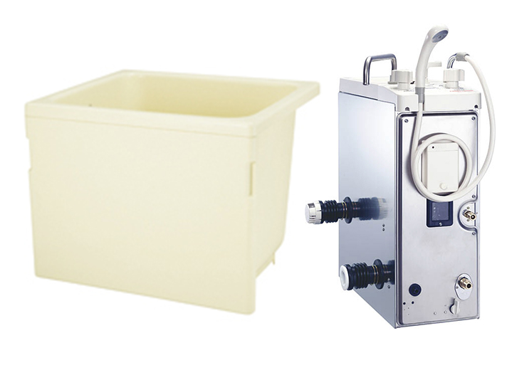 ノーリツ6.5号シャワー付バランス釜と800mm浴槽セット GBSQ-622D