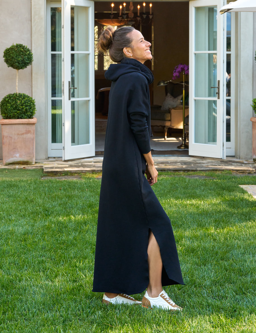 James, Hooded Maxi Dress, Navy | Frank & Eileen