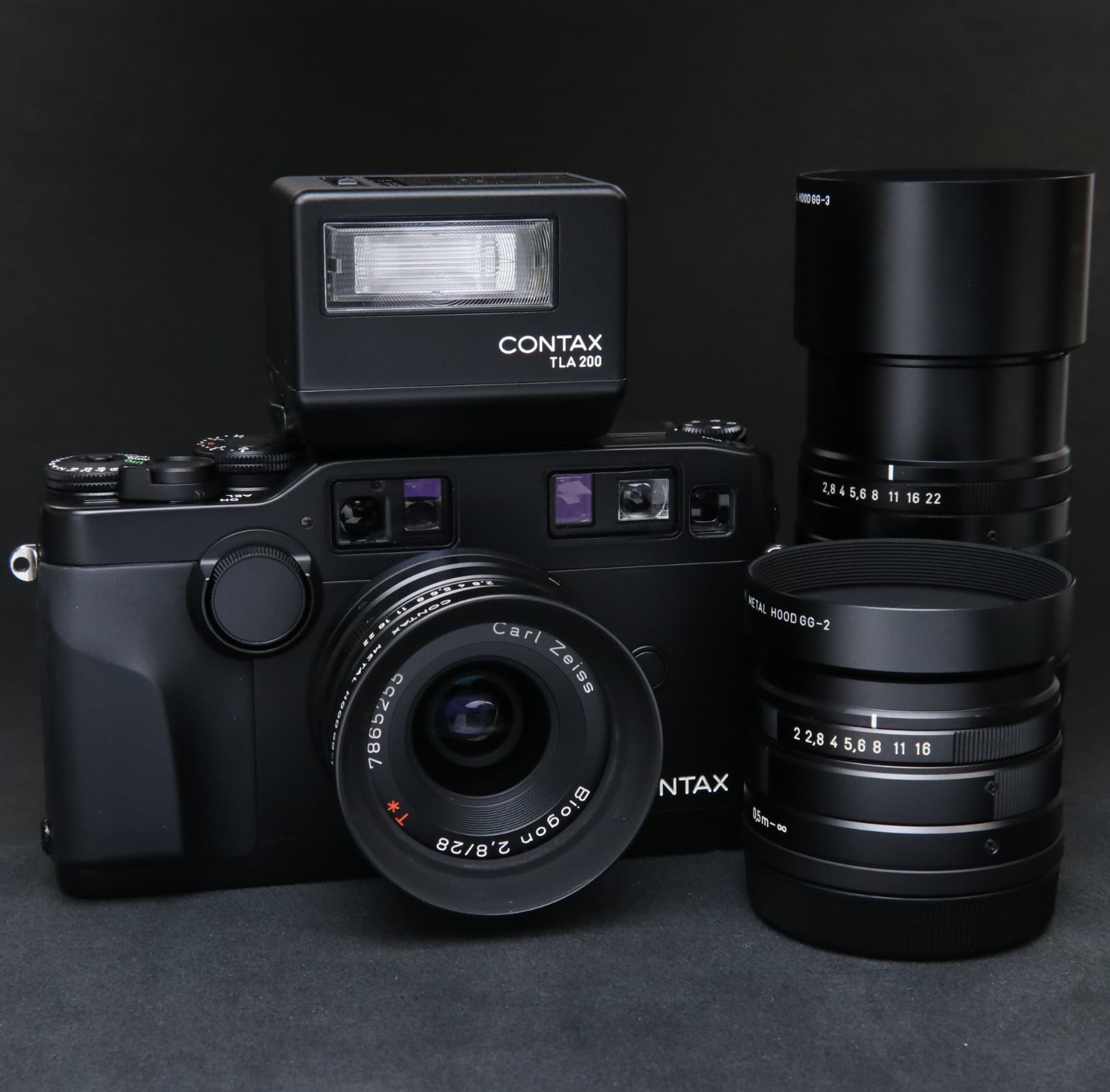 Sold: Contax G2 Black Complete Set 35mm film camera (28mm/45mm