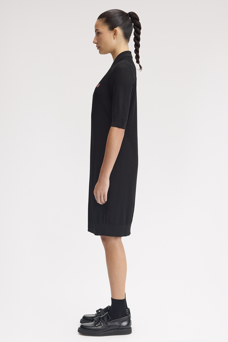 Ribbed Knitted Polo Shirt Dress(10 102：BLACK): | FRED PERRY JAPAN
