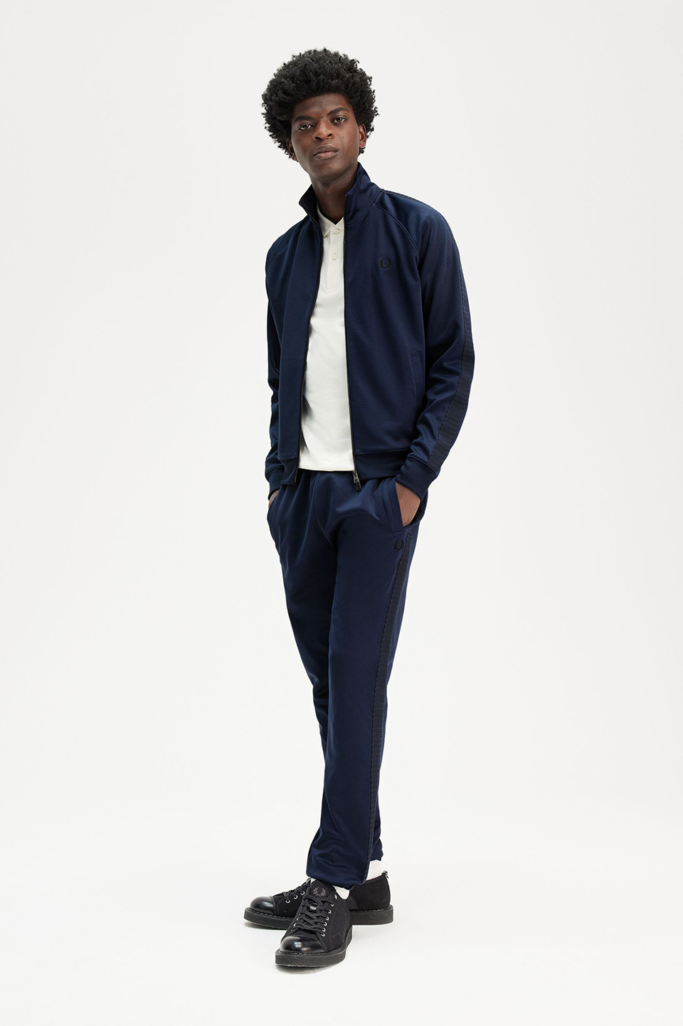 Tape Detail Track Jacket(S 395：DARK CARBON): | FRED PERRY JAPAN