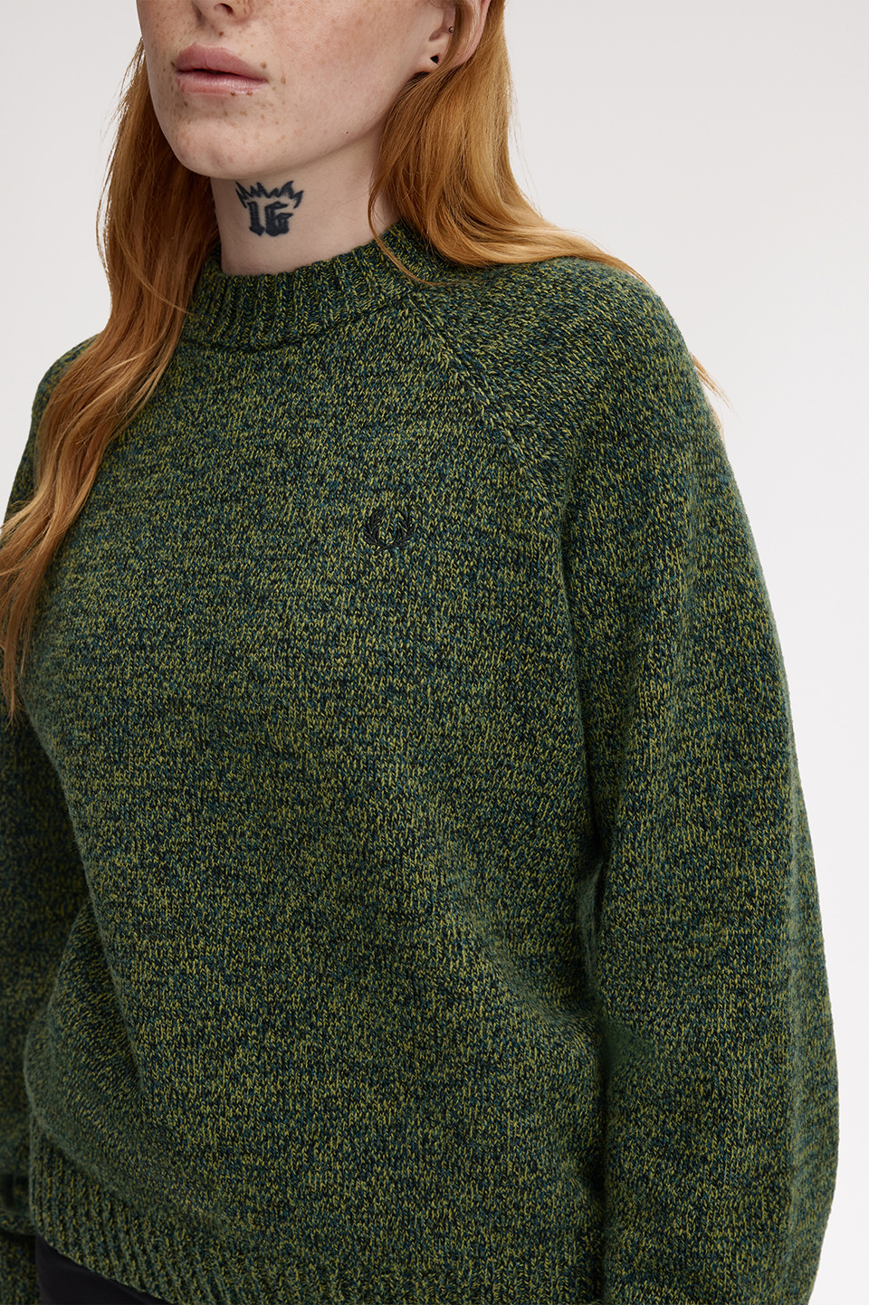 Twisted Marl Mock Neck Jumper(10 72A：TENNIS BALL YELLOW): | FRED