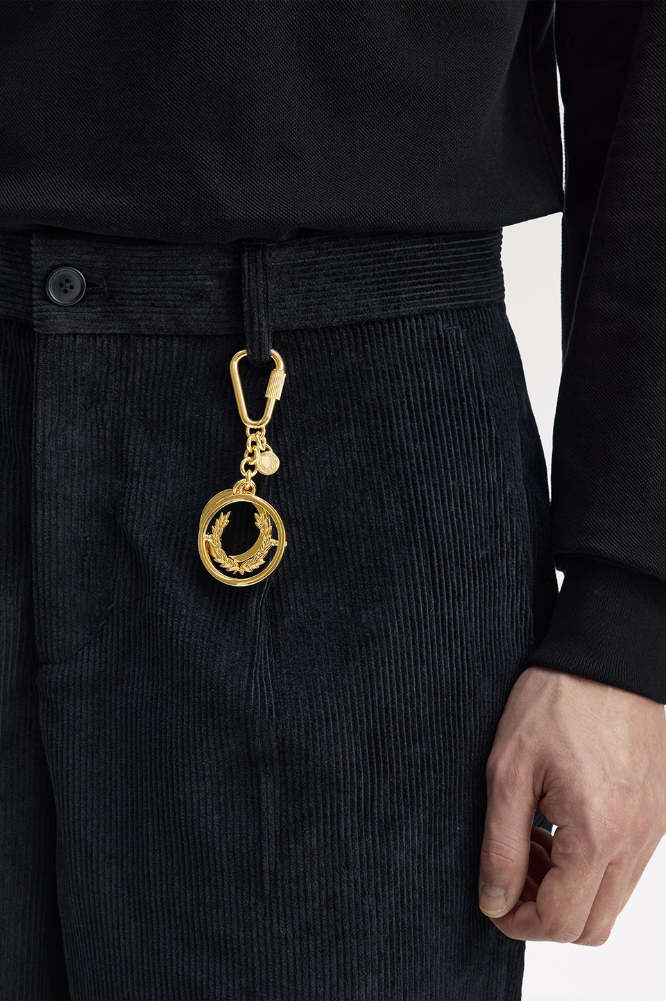 Spinning Laurel Wreath Keyring(1SZ Y18：SHINY GOLD): | FRED PERRY