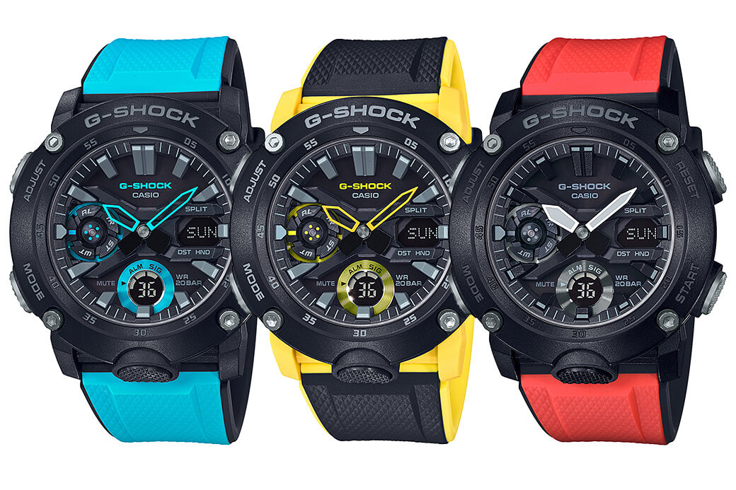 G-Shock GA-2000: Sleek Analog-Digital with Carbon Core Guard - G