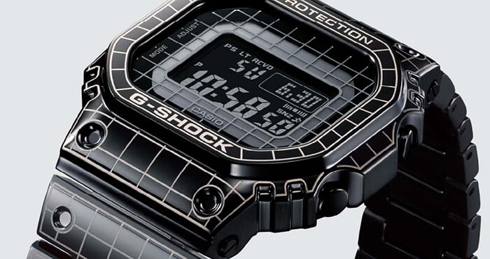 G-Shock GMW-B5000CS-1 with Laser-Engraved Grid Pattern - G-Central