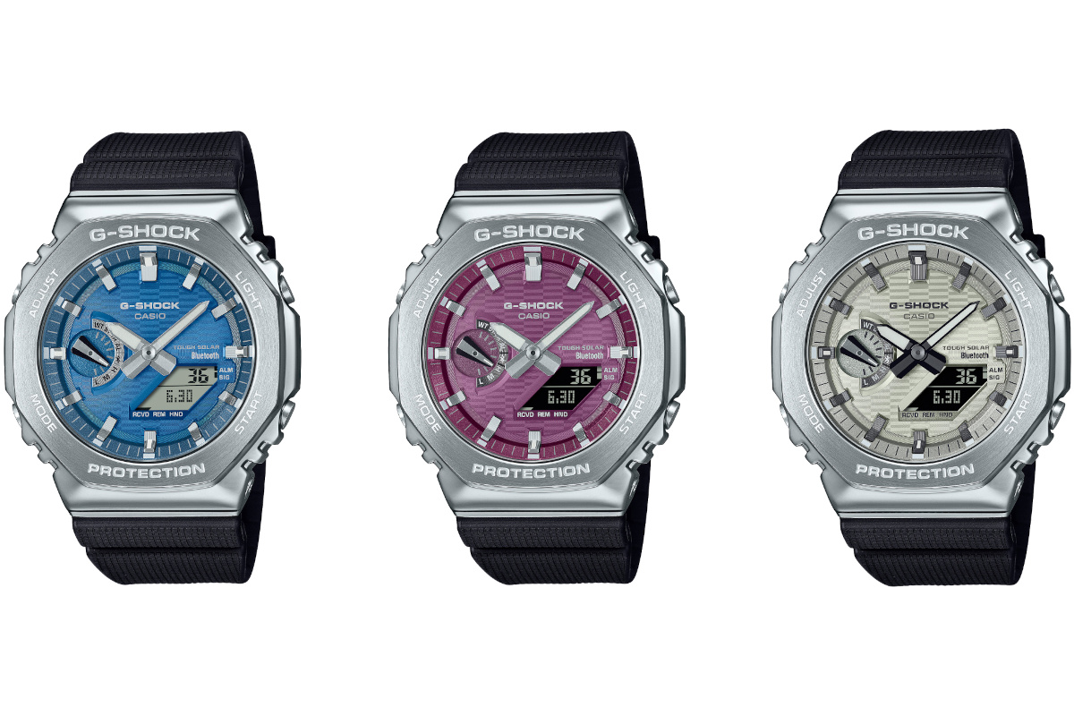 New G-Shock GBM-2100A colorways with patterned dials for the