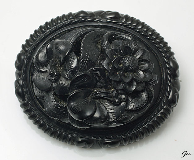 ジェット ブローチ アンティークジュエリー