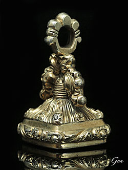 シール（フォブ） インタリオ 紋章 貴族 アンティーク