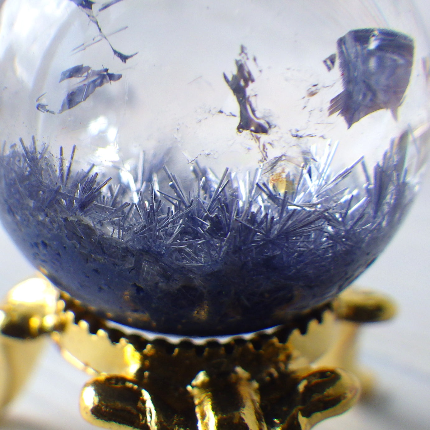 デュモルチェライトインクォーツ23.8mm 台付 現物販売 (廣友) – 株式