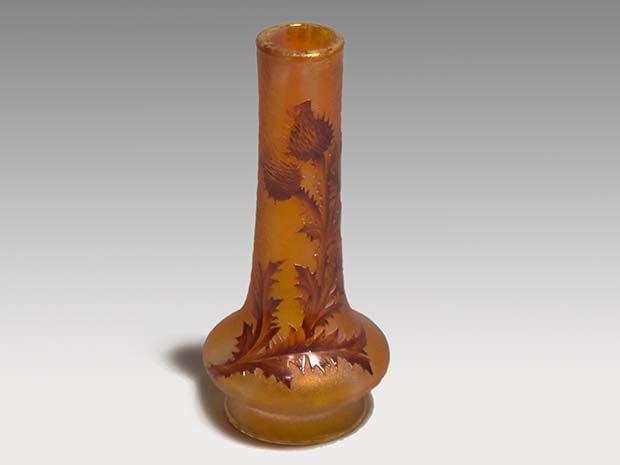 DAUM NANCY ドーム・ナンシー アザミ文 金彩 小花瓶 一輪挿 | 古美術ささき