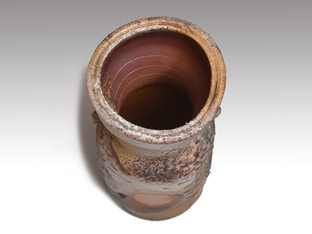 備前窯変花入 共箱 人間国宝 藤原雄（作）名品 | 古美術ささき