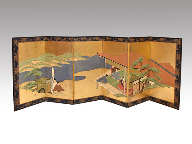 雛屏風 奈良絵 棚下屏風 江戸中期 六曲半双 | 古美術ささき