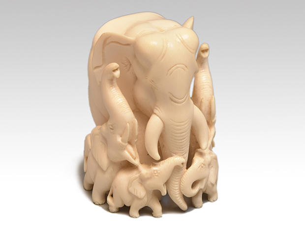 象7頭彫刻 象牙製 | 古美術ささき