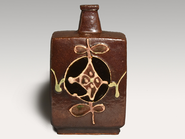 河井寛次郎 指描壷 共箱 デパート個展作品 黄布付き 河井寛次郎指描壷