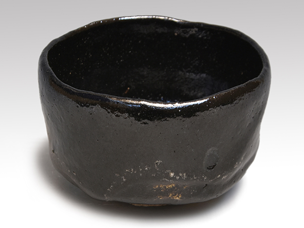 黒茶碗 二代 小川長楽(造) 淡々斎宗匠箱書 | 古美術ささき
