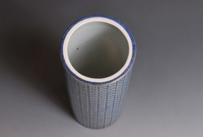 北出塔次郎(作) 色絵 更紗図 花生 共箱 名品です 未使用 | 古美術ささき