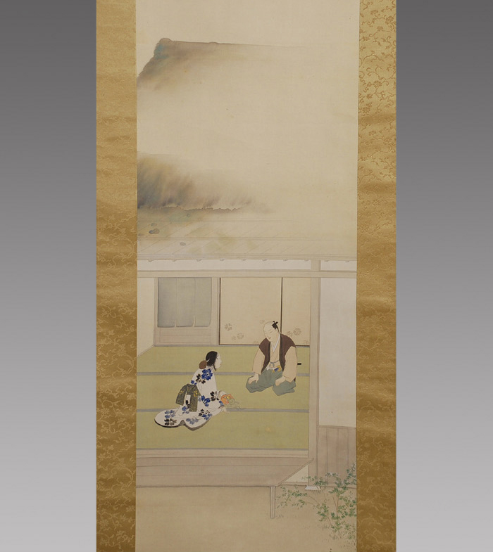 掛軸 山川永雅(作) 山内一豊夫人図 絹本 共箱 象牙軸先 | 古美術ささき