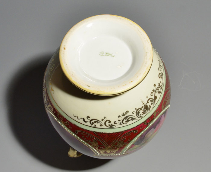 オールドノリタケ 金彩 バラ文 双耳 花瓶 名品1922～1935年頃 | 古美術