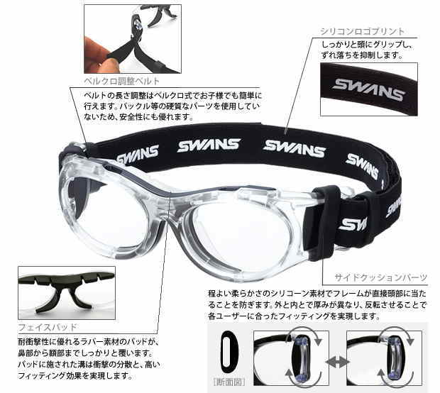 スポーツ用メガネ サッカーや野球でも使えるゴーグルタイプのスポーツ