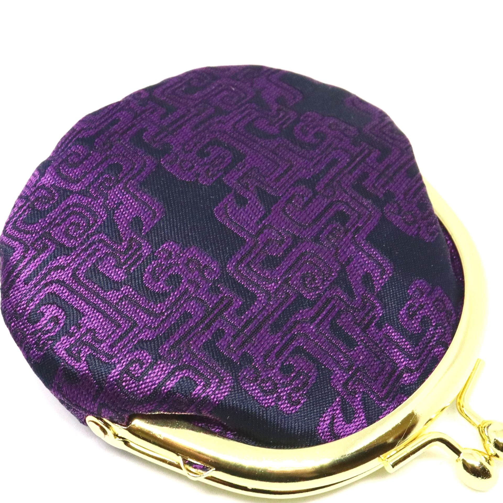 羊虹文錦 がま口 未年 干支 羊の柄 紫 - 【織物美術・通販・織物体験