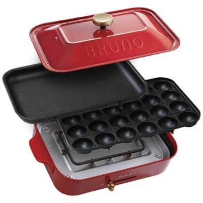 BRUNO ブルーノ コンパクトホットプレート [プレート2枚] BOE021-RD の