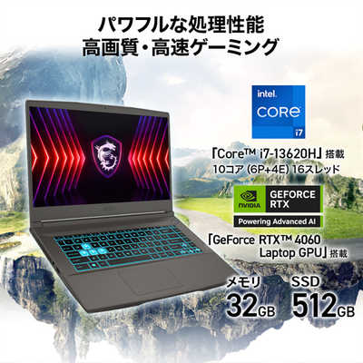 MSI ゲーミングノートパソコン [ RTX 4060 / 15.6型 / Win11 Home
