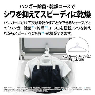 シャープ SHARP 縦型乾燥洗濯機 ホワイト 洗濯8.0kg 乾燥4.5kg ヒータ