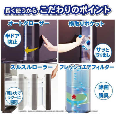 三菱 MITSUBISHI 冷蔵庫 置けるスマート大容量 MXシリーズ 6ドア