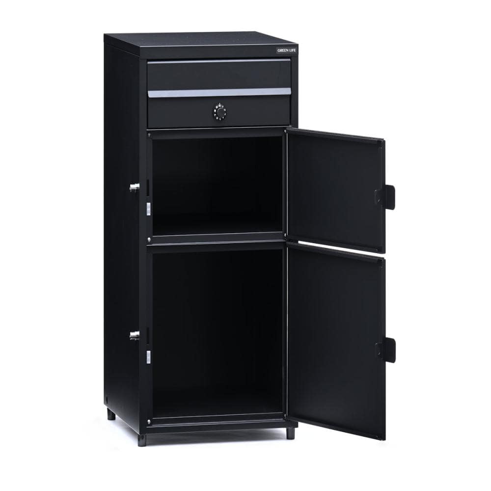 グリーンライフ ポスト付き二段宅配ボックスレシーボ ブラック