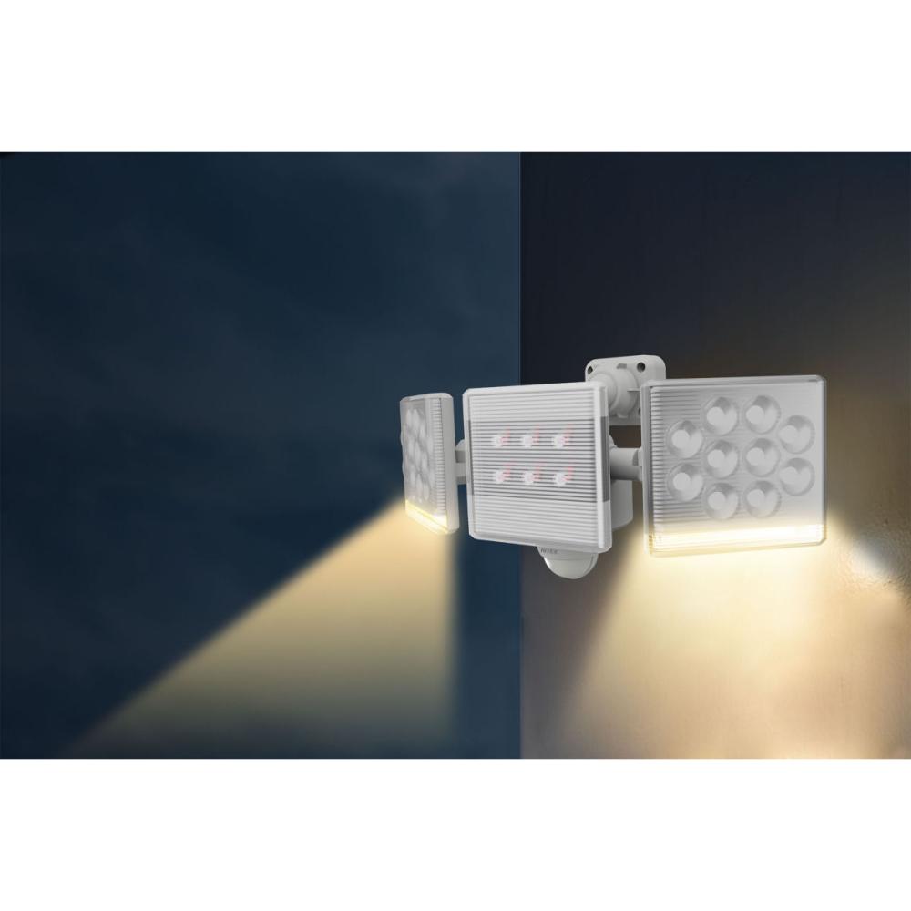 ムサシ フリーアーム高機能2灯式LEDセンサーライト 12W LED