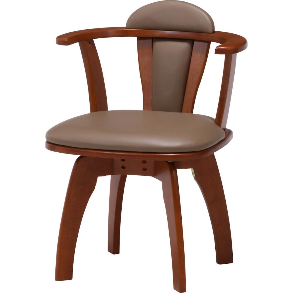 不二貿易 ダイニング 肘付き回転チェア 6270－4A ブラウン の