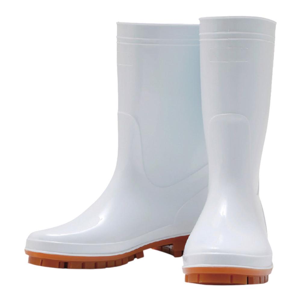 K＋WORKS 耐油耐滑抗菌PVCブーツ ホワイト L 25．5