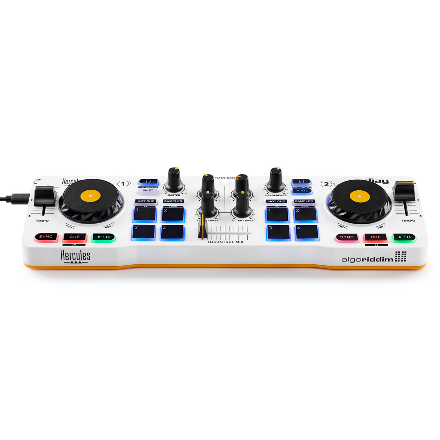 Hercules DJ Control Mix Controller mit Kopfhörer