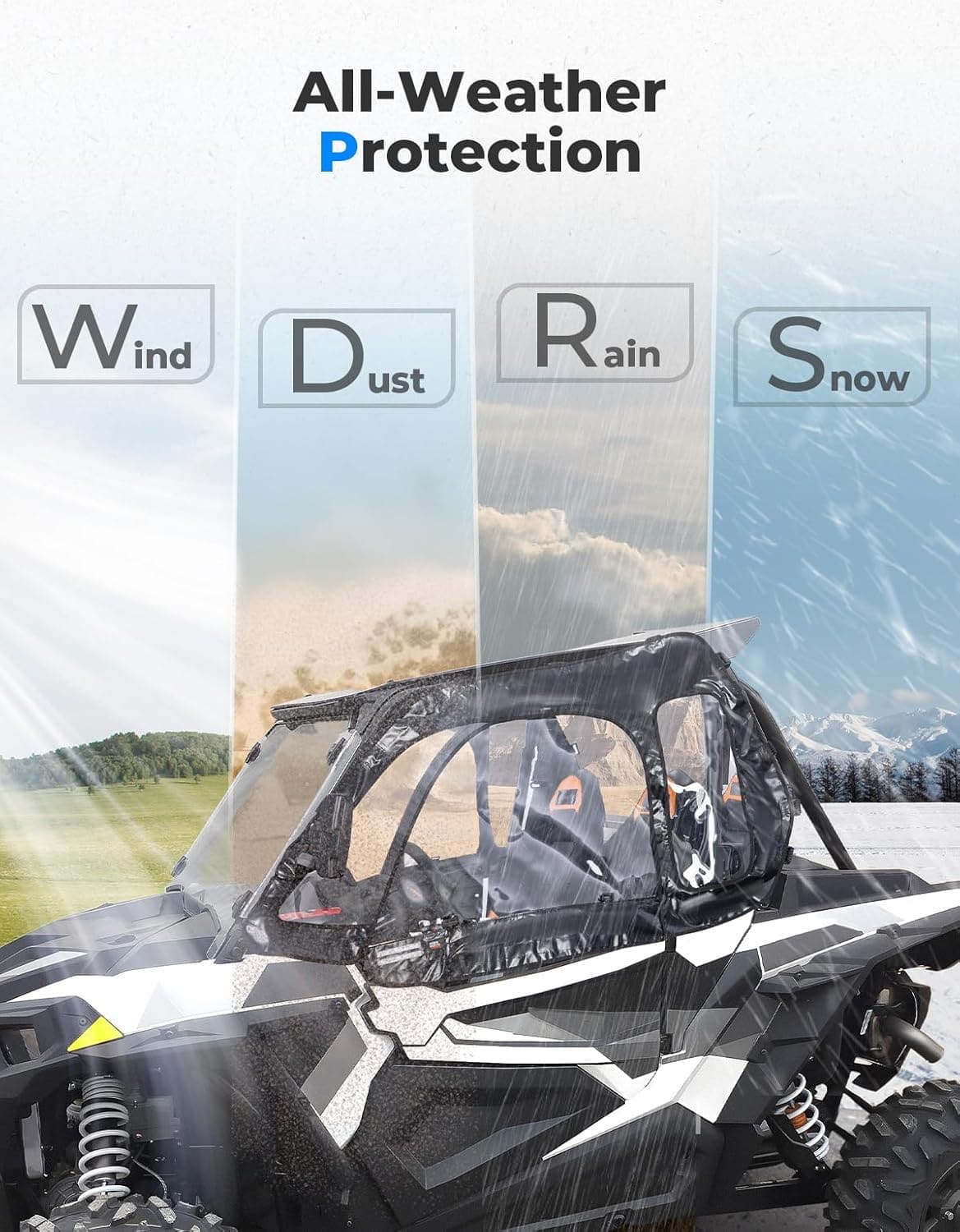 UTV Soft Upper Door Cab Enclosure Set for Polaris RZR XP 1000