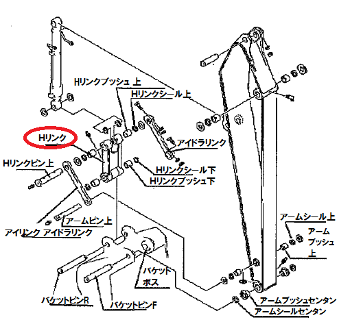 Hリンク アッセン 日立 ZX75USK-3 解体仕様機 Hリンク標準仕様 社外品