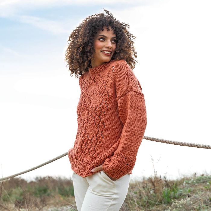 Womens Big Merino Sweater Knitting Pattern (6278-26)