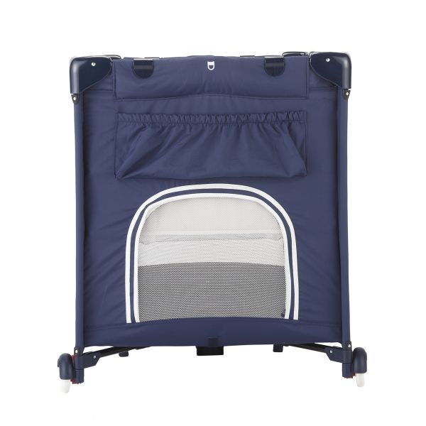 ポータブルベビーベッド おむつ替えテーブル付（ネイビーブルー