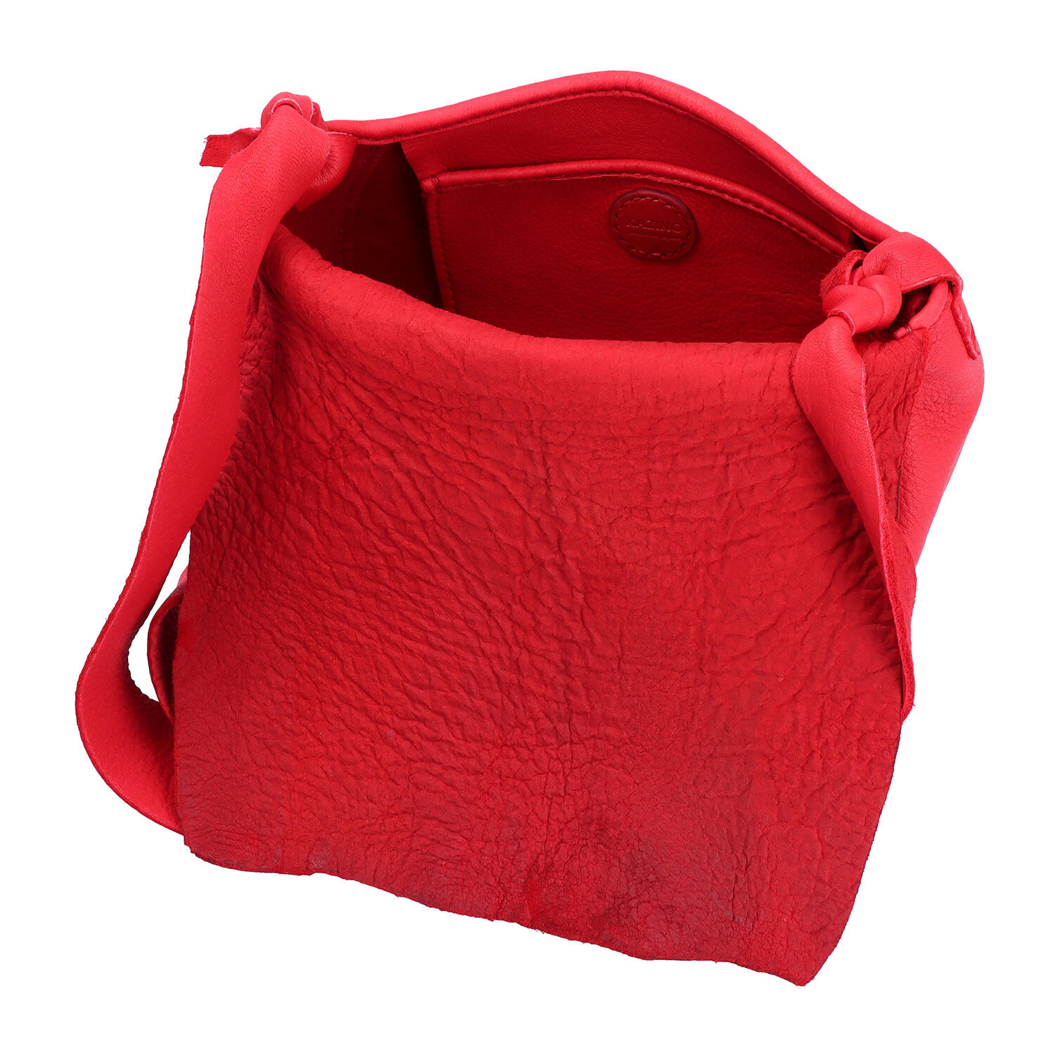 総手縫い鹿革断ち切り蓋付きショルダーバッグS | 株式会社 KAZINO